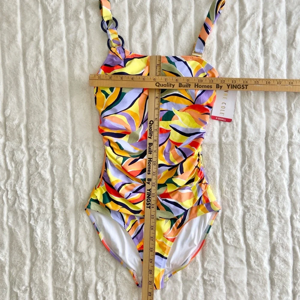 Anne Cole Asymmetrical One Piece Swimsuit NWT in Sea Grass Removable Straps XS